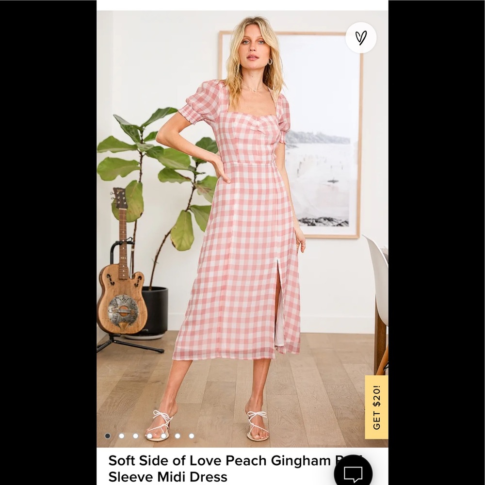 Lulu’s pink and white Gingham Dress.